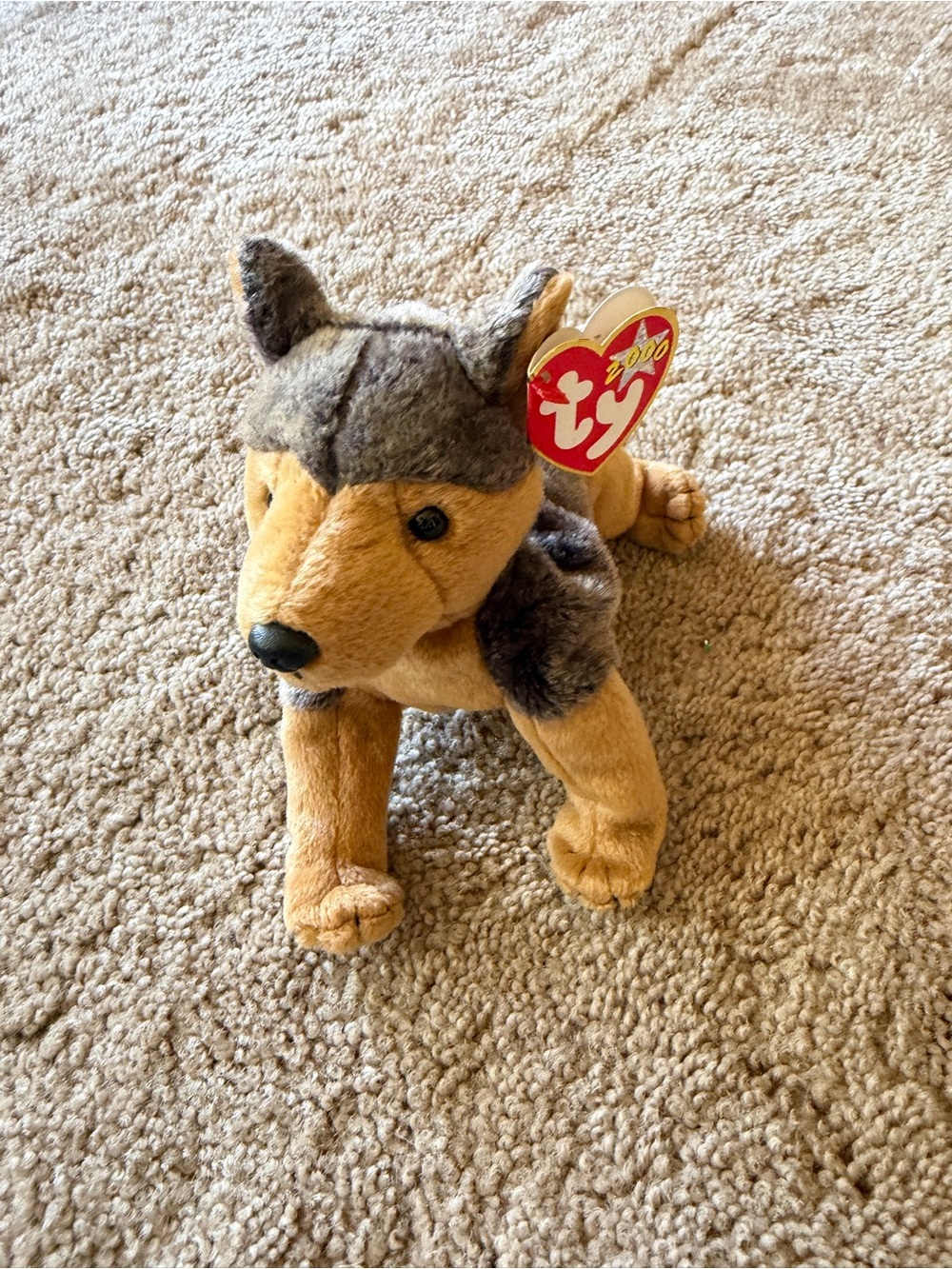 TY Beanie Baby Sarge Brown Plush German Shepherd Dog